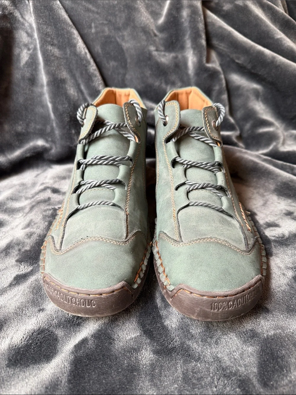 Flyland Men's Sage Green Suede Casual Lace Up Boot